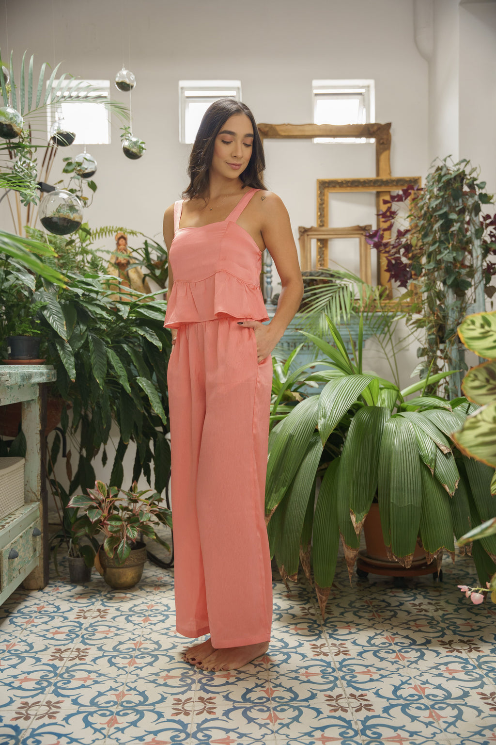 Pijama Sueño Dorado (Coral)