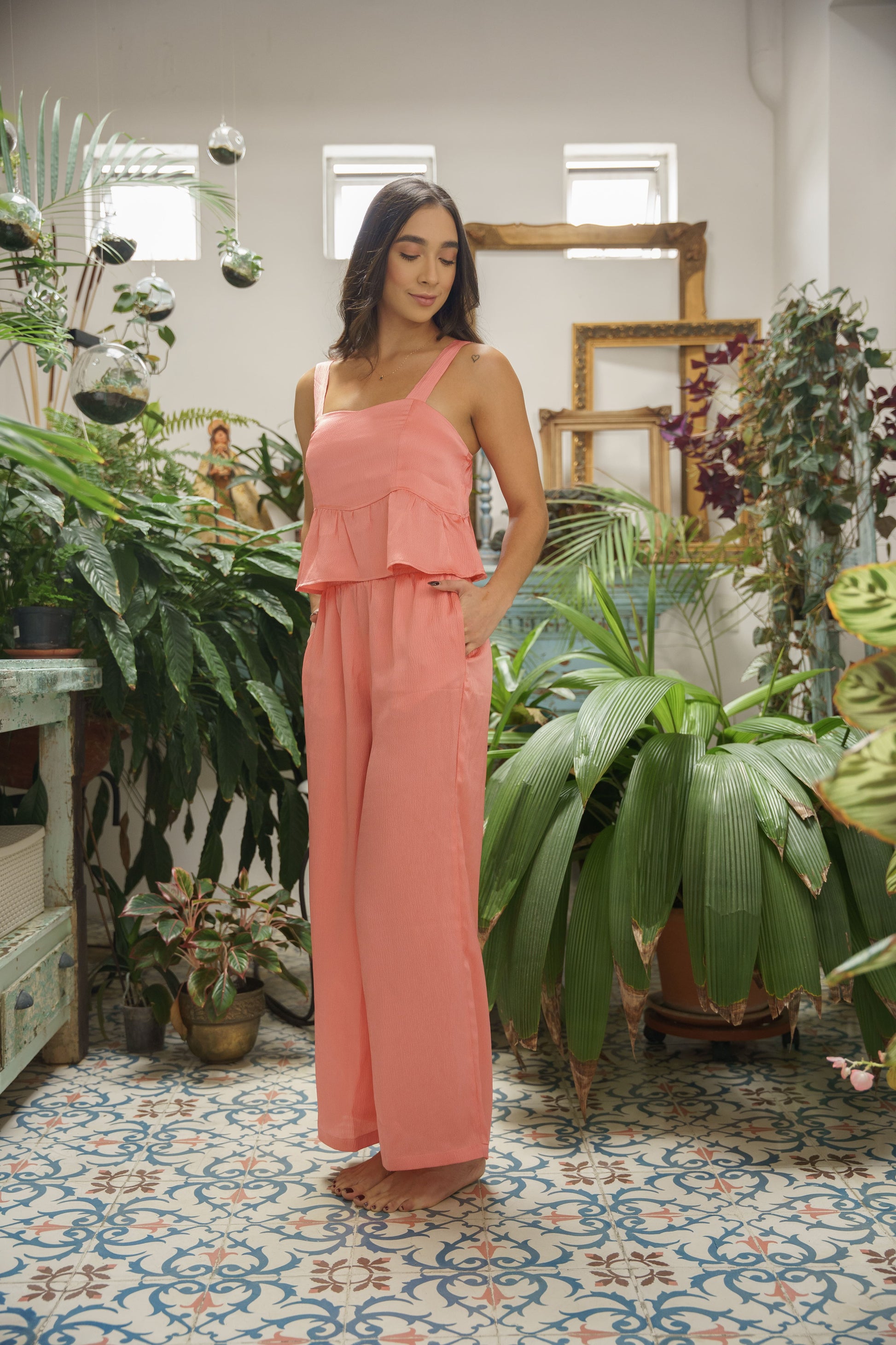 Pijama Sueño Dorado (Coral)