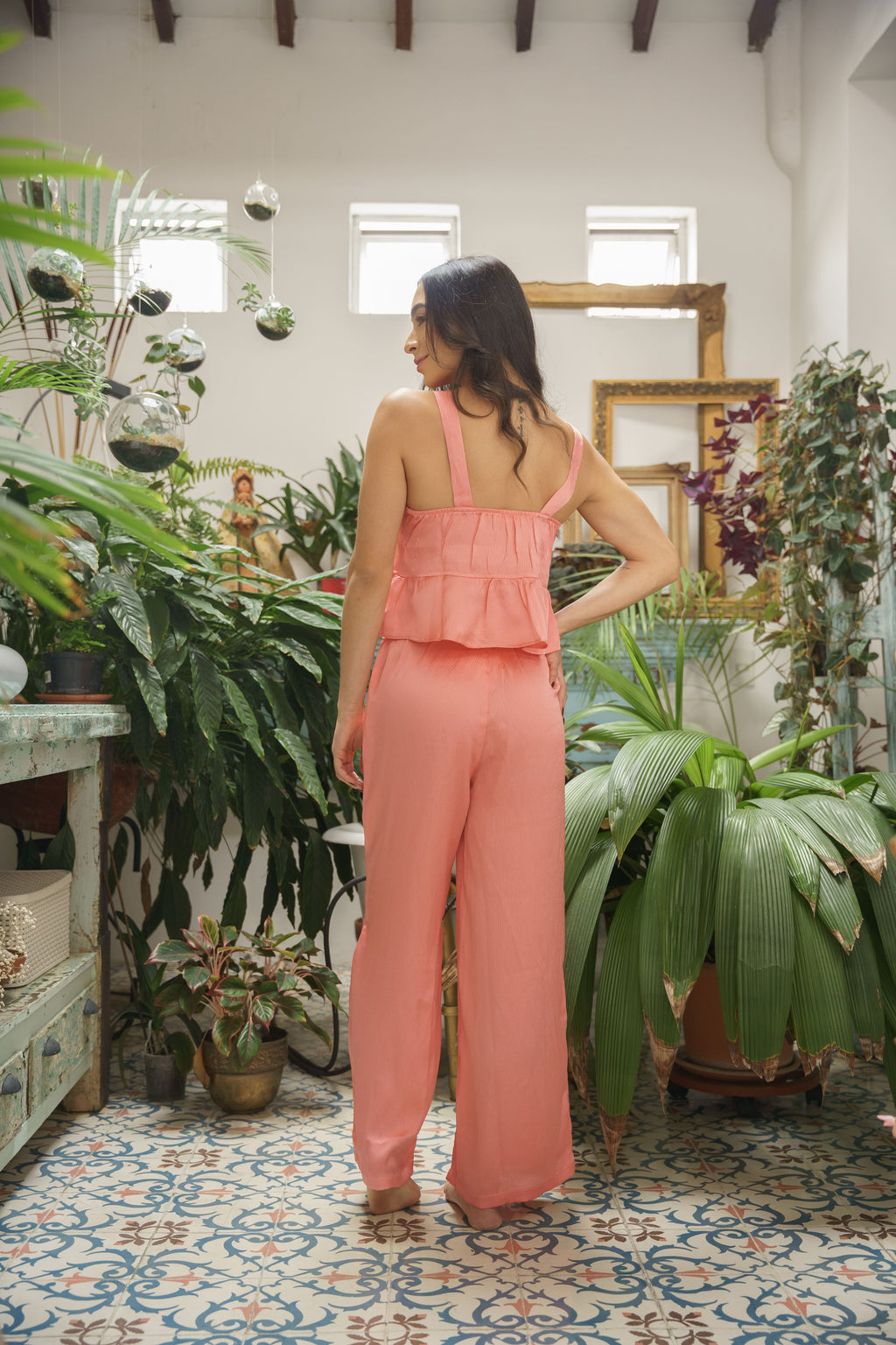 Pijama Sueño Dorado (Coral)